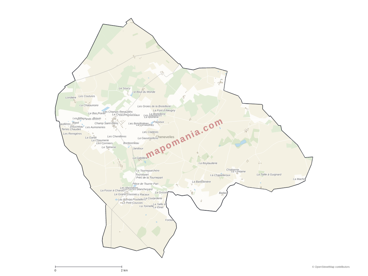 Carte de Chenevelles à personnaliser