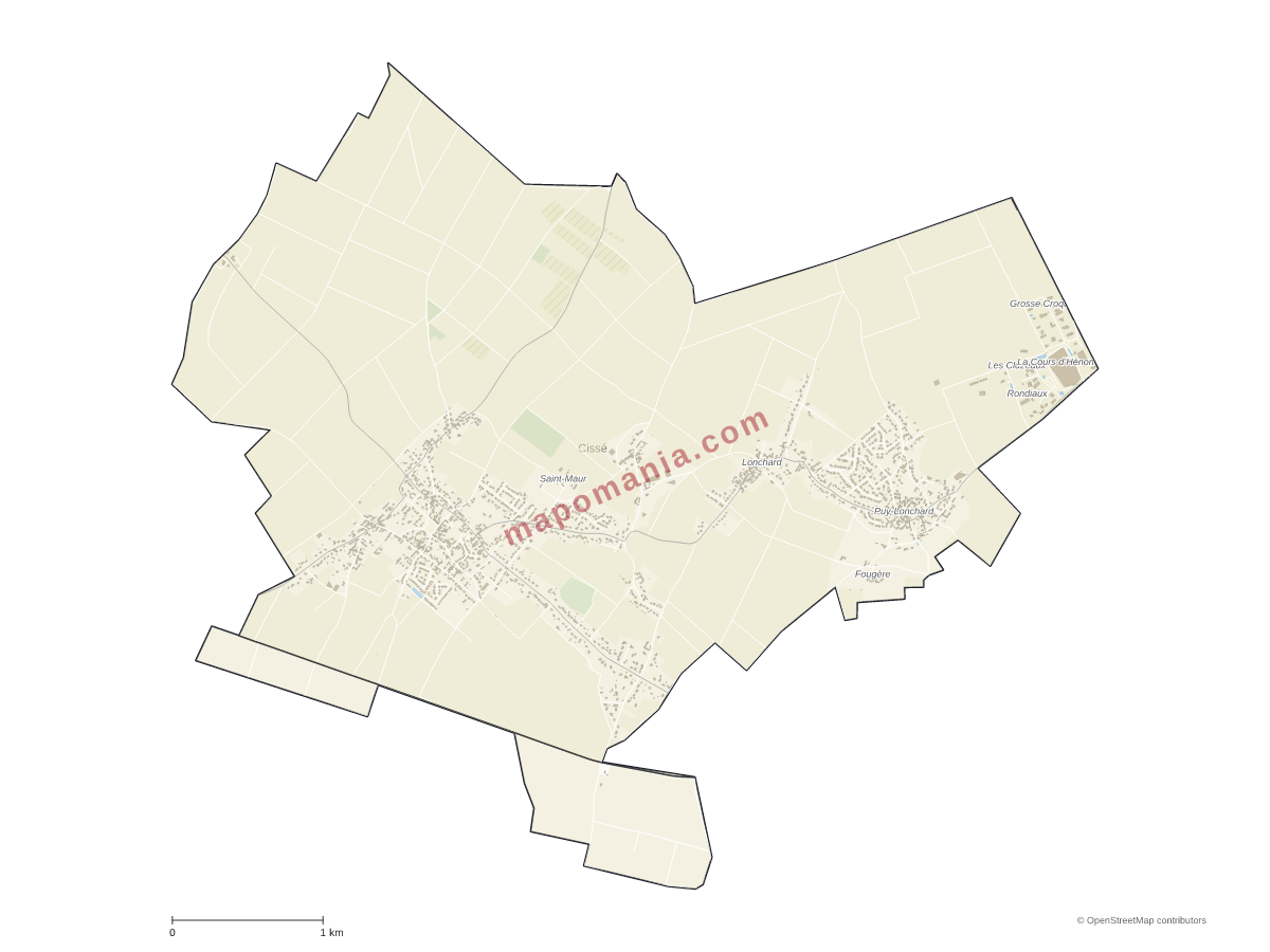 Carte de Cissé à personnaliser