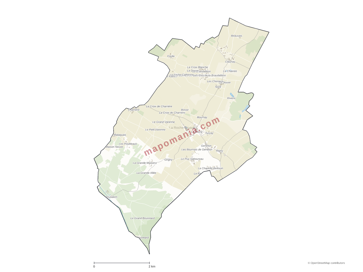 Carte de La Roche-Rigault à personnaliser