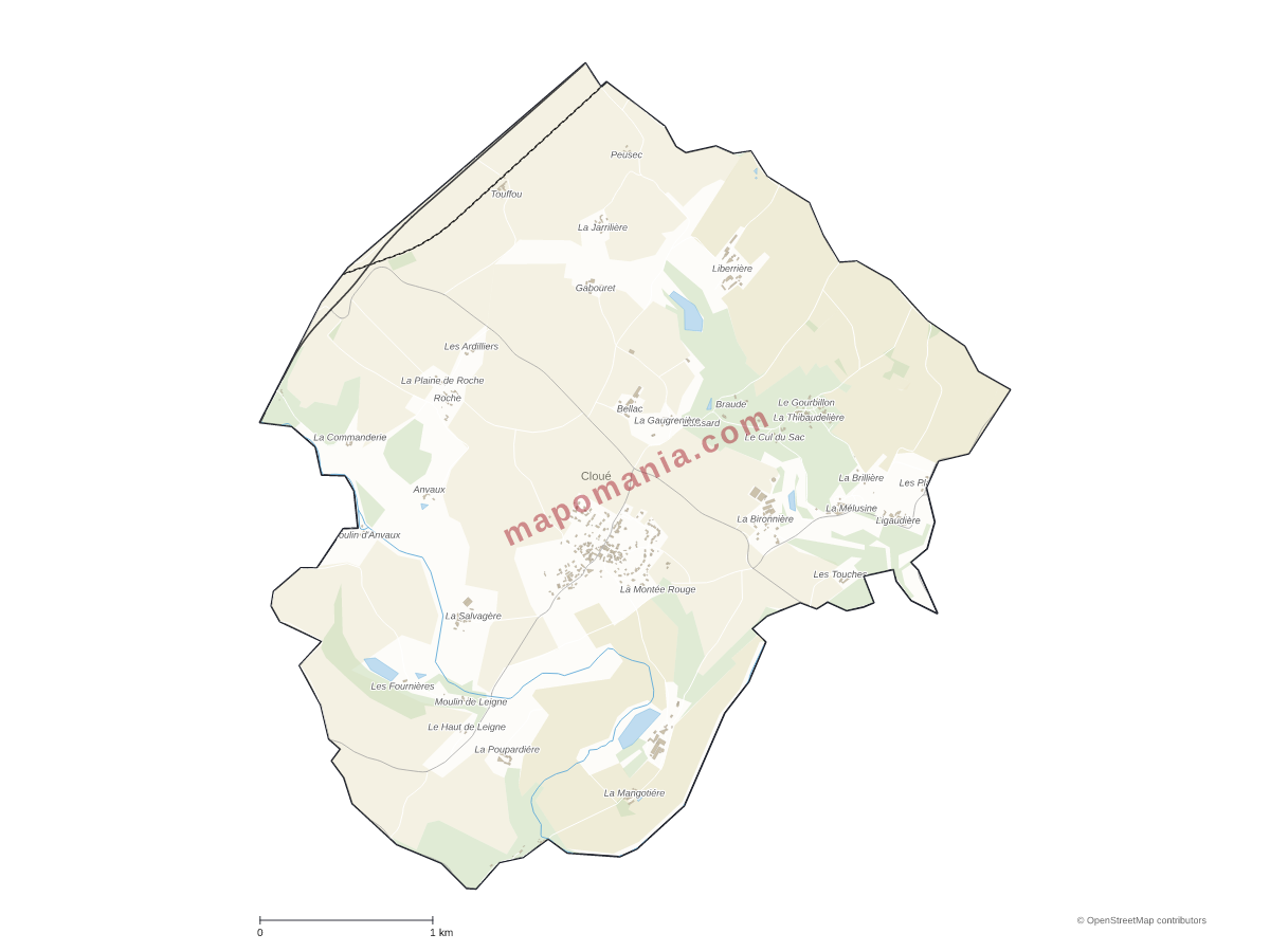 Carte de Cloué à personnaliser