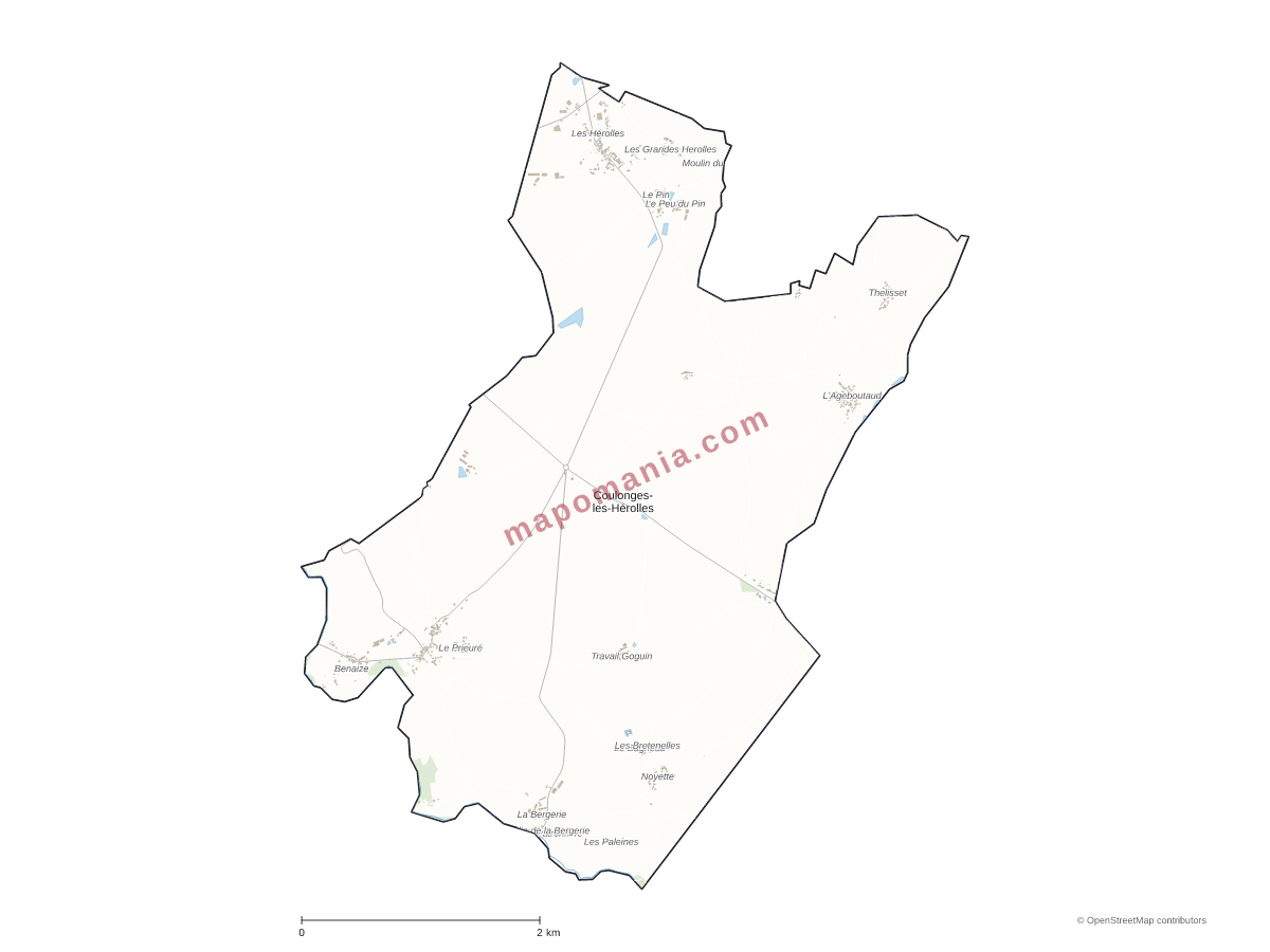 Carte de Coulonges-les-Hérolles à personnaliser