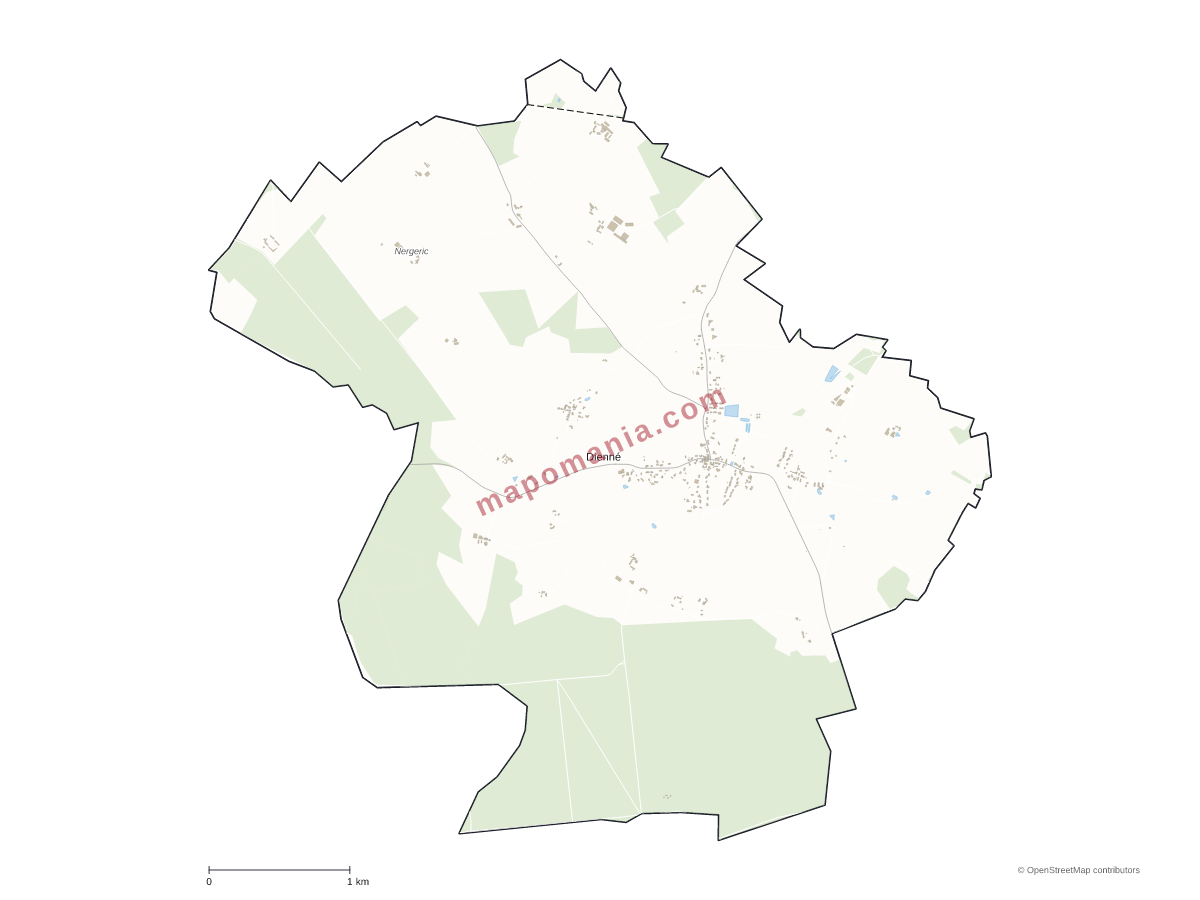 Carte de Dienné à personnaliser