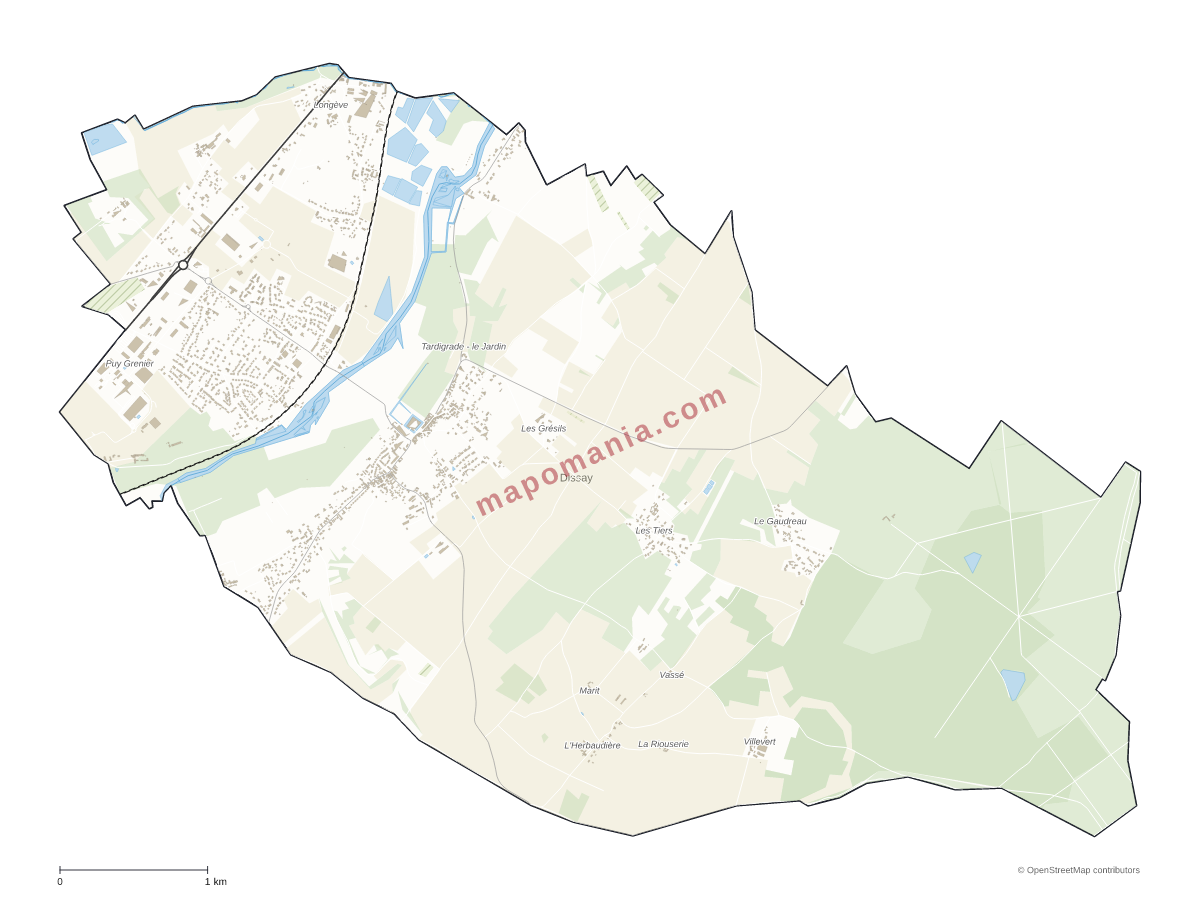 Carte de Dissay à personnaliser