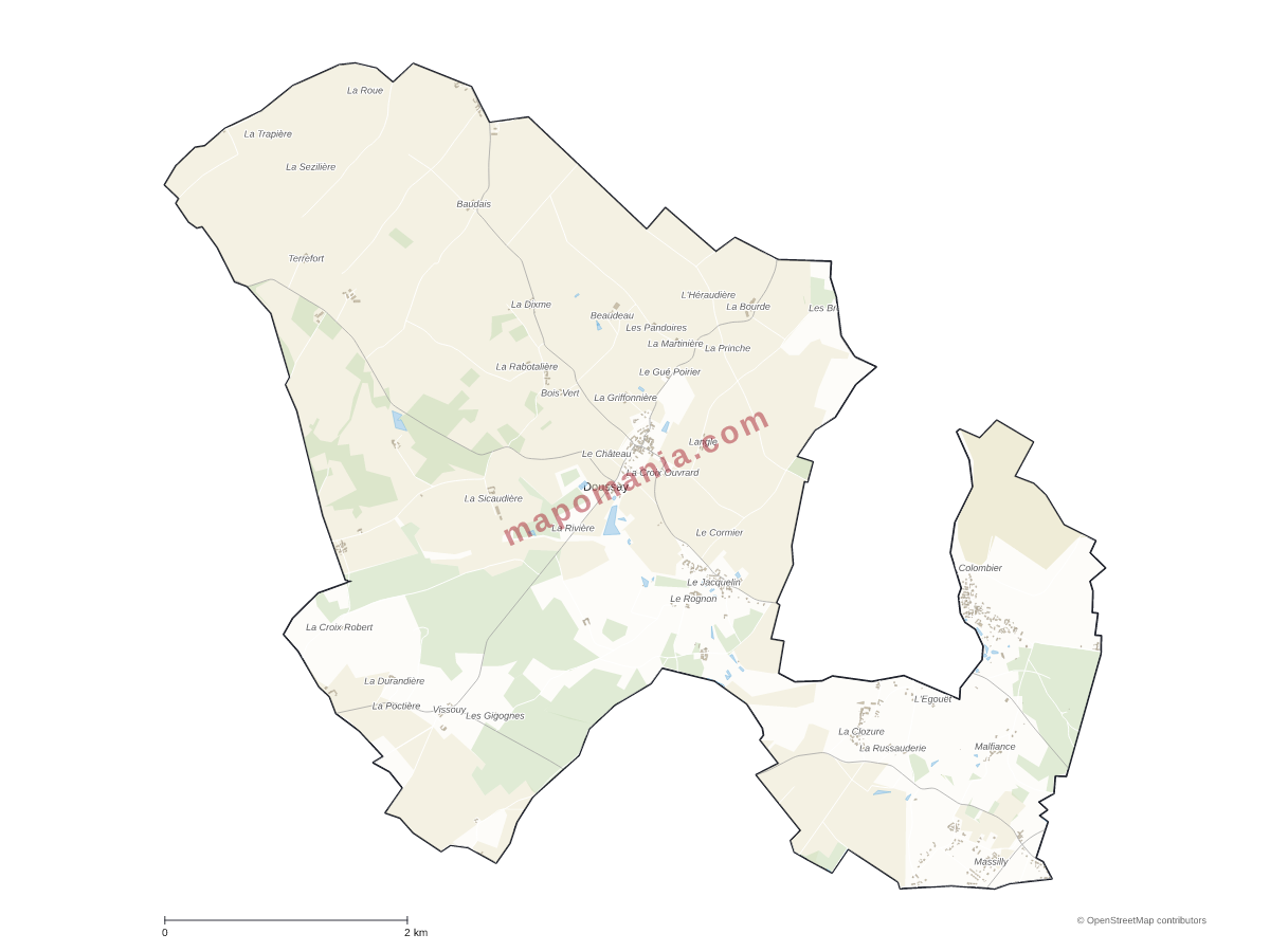 Carte de Doussay à personnaliser