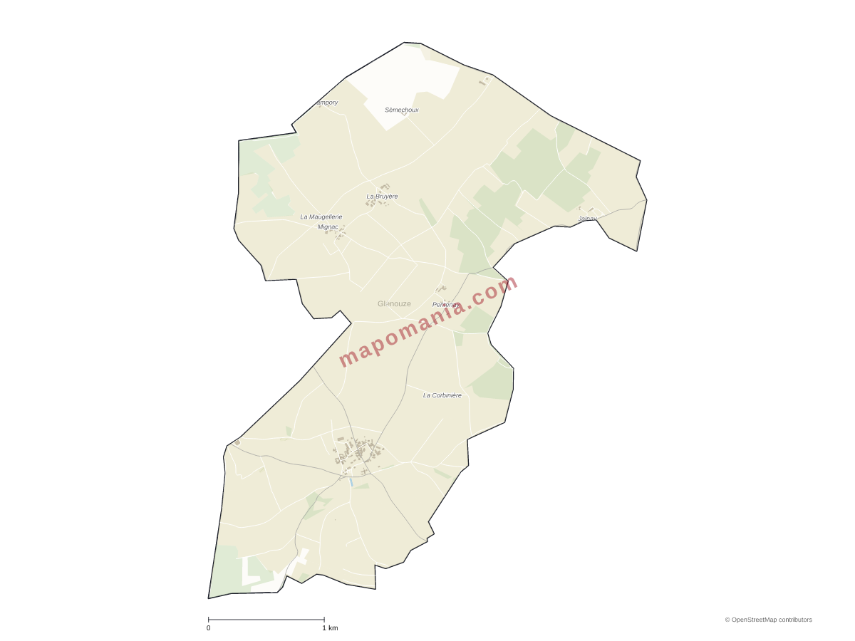 Carte de Glénouze à personnaliser