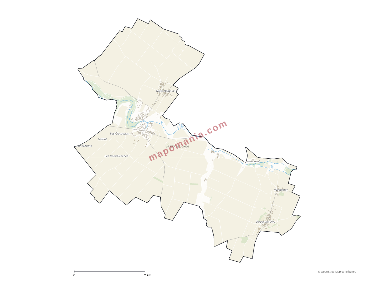 Carte de La Grimaudière à personnaliser