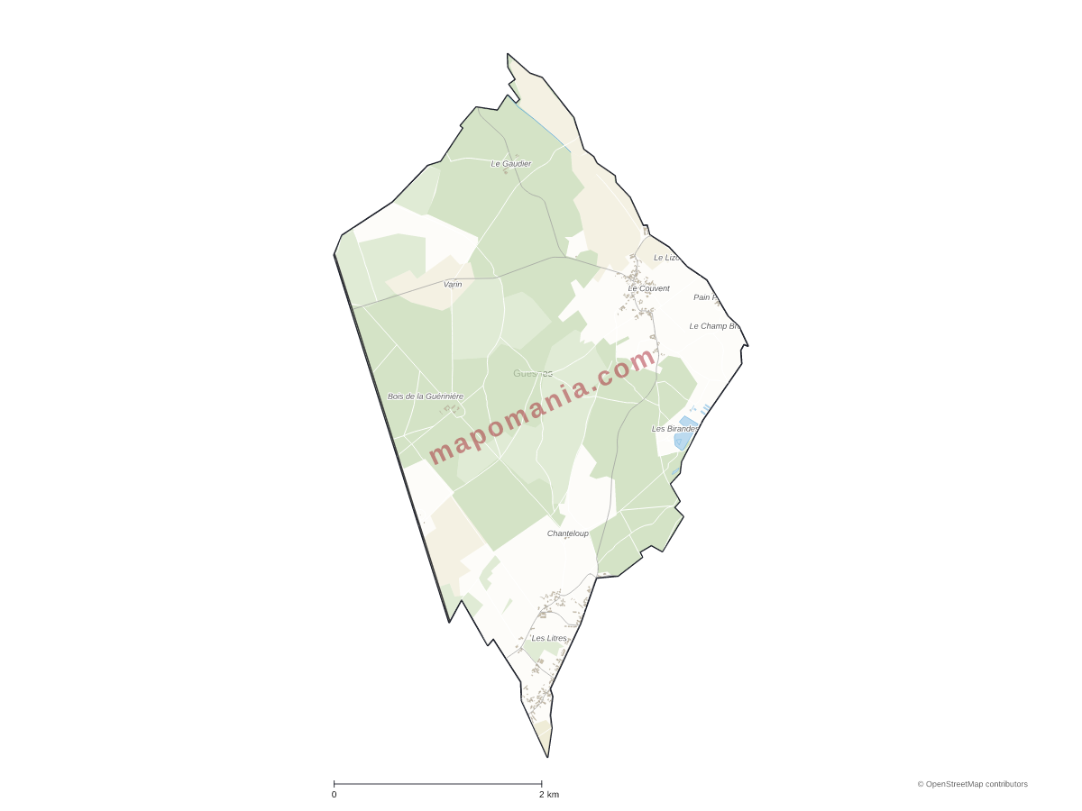 Carte de Guesnes à personnaliser