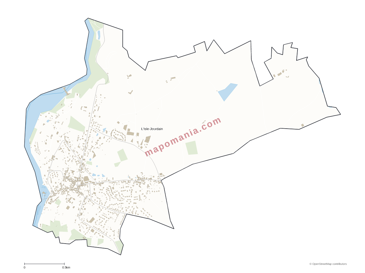 Carte de L'Isle-Jourdain à personnaliser