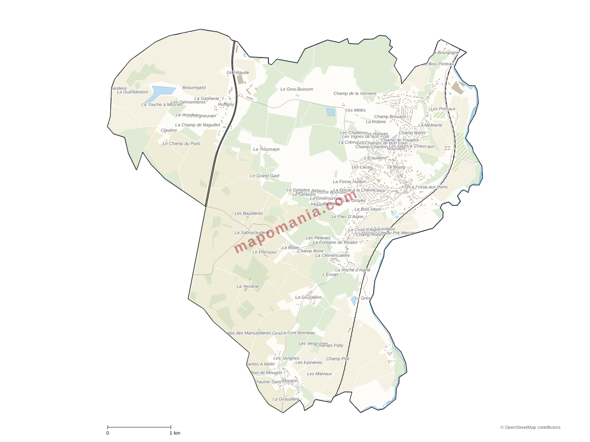 Carte de Iteuil à personnaliser