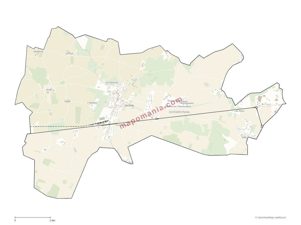 Carte de Jardres à personnaliser