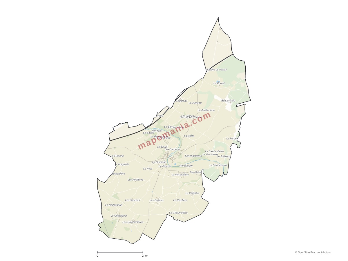 Carte de Jazeneuil à personnaliser
