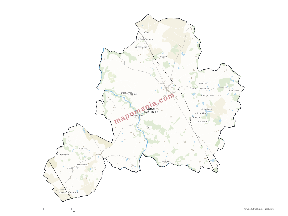 Carte de Lathus-Saint-Rémy à personnaliser