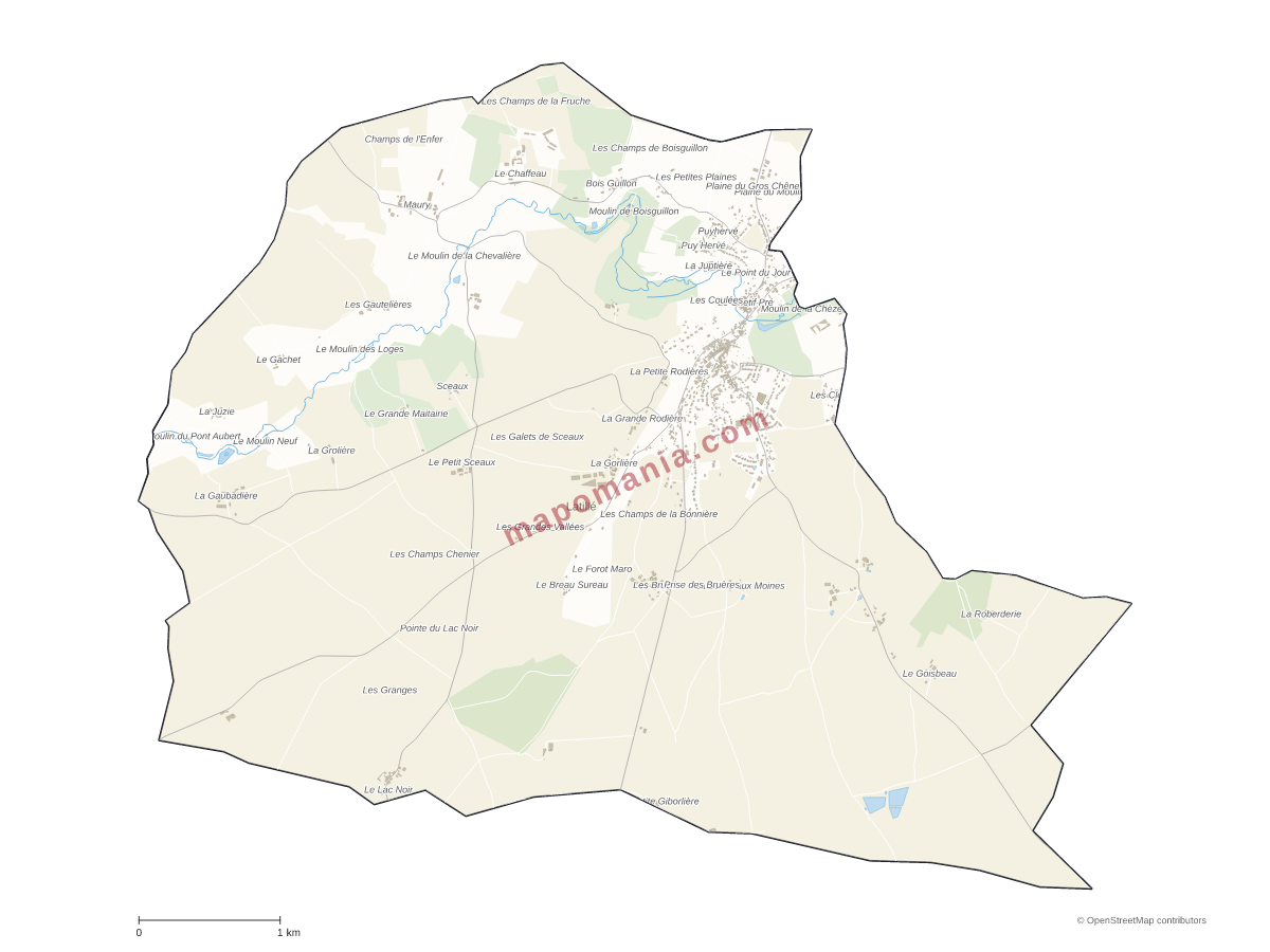 Carte de Latillé à personnaliser