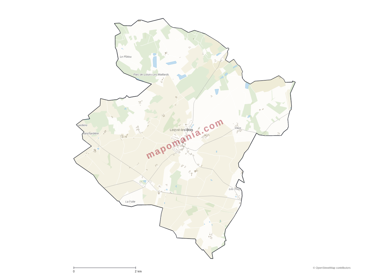 Carte de Leigné-les-Bois à personnaliser