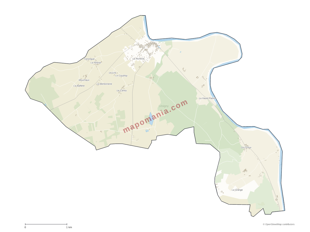 Carte de Lésigny à personnaliser