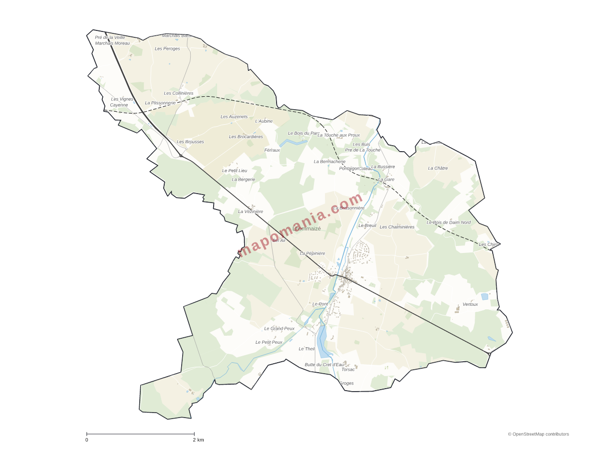 Carte de Lhommaizé à personnaliser