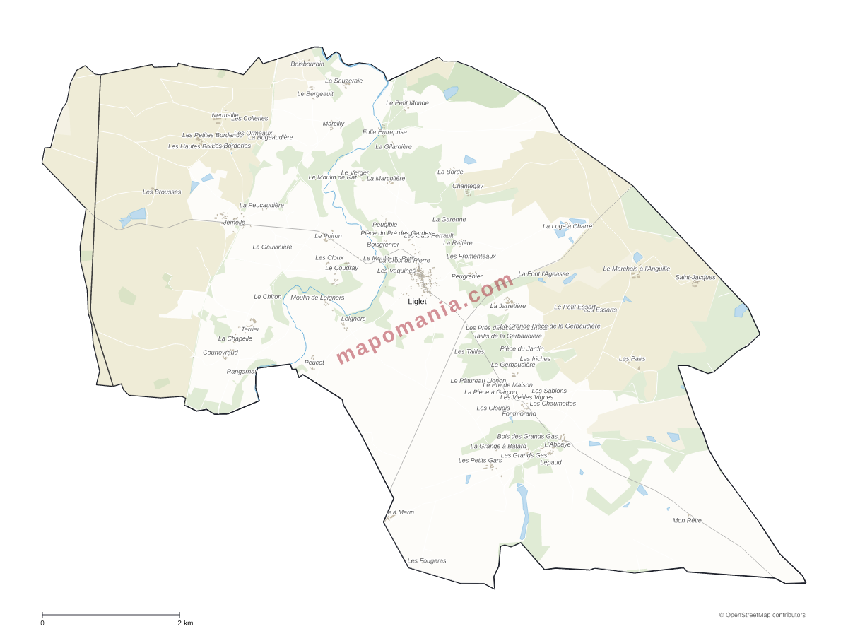 Carte de Liglet à personnaliser