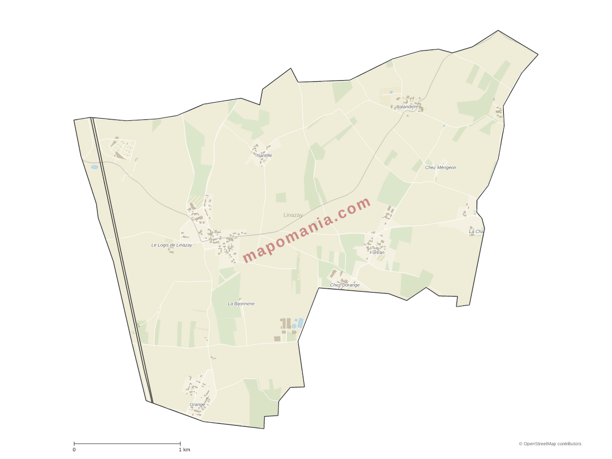 Carte de Linazay à personnaliser