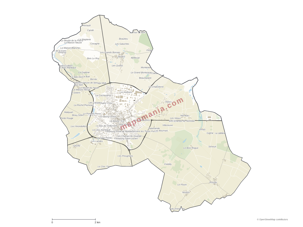 Carte de Loudun à personnaliser