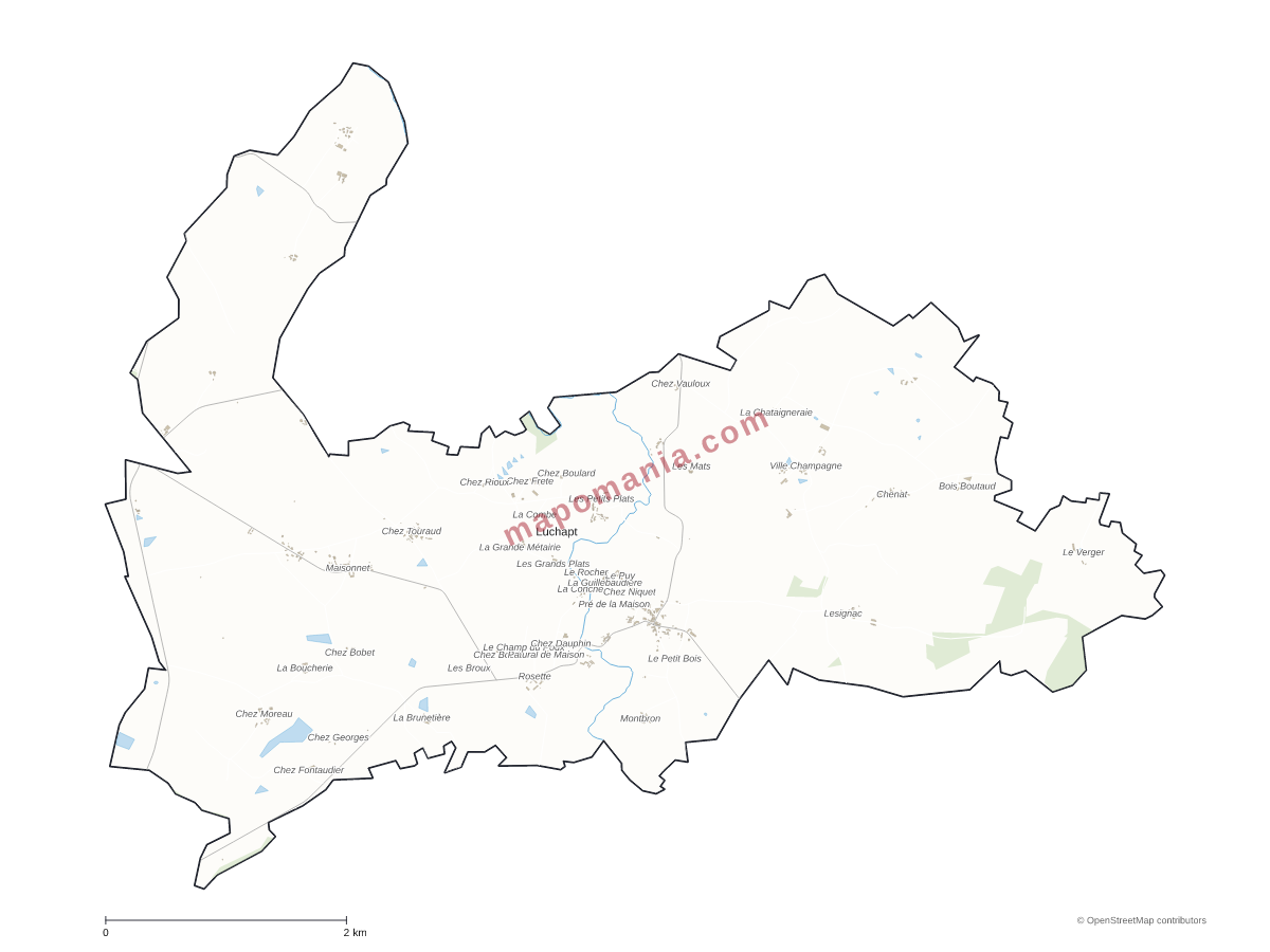 Carte de Luchapt à personnaliser