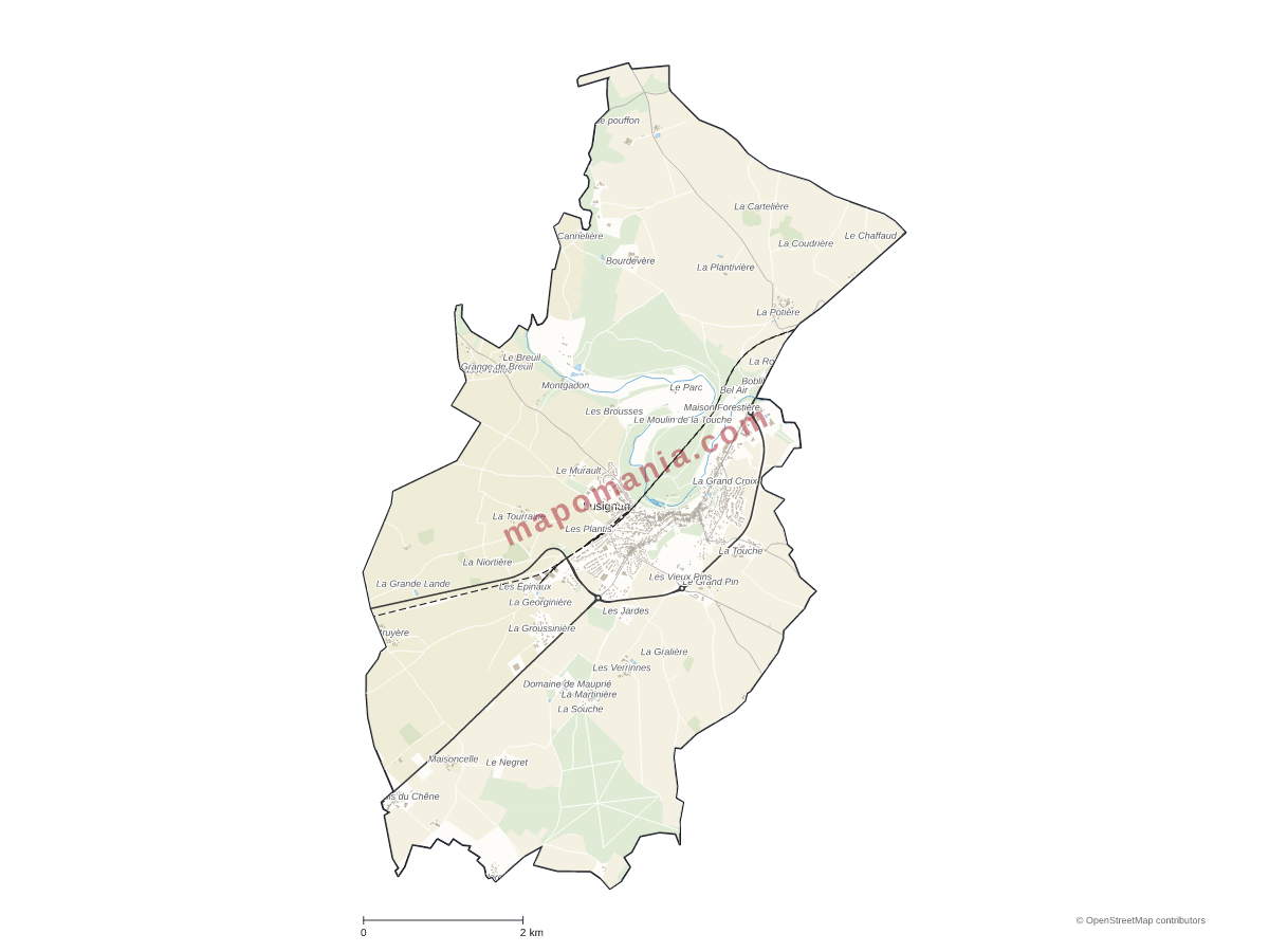 Carte de Lusignan à personnaliser