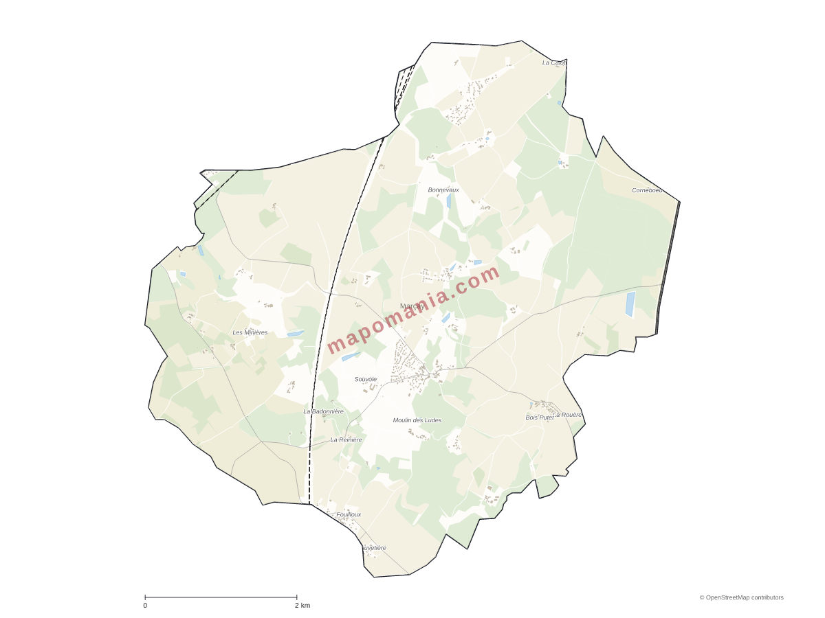 Carte de Marçay à personnaliser