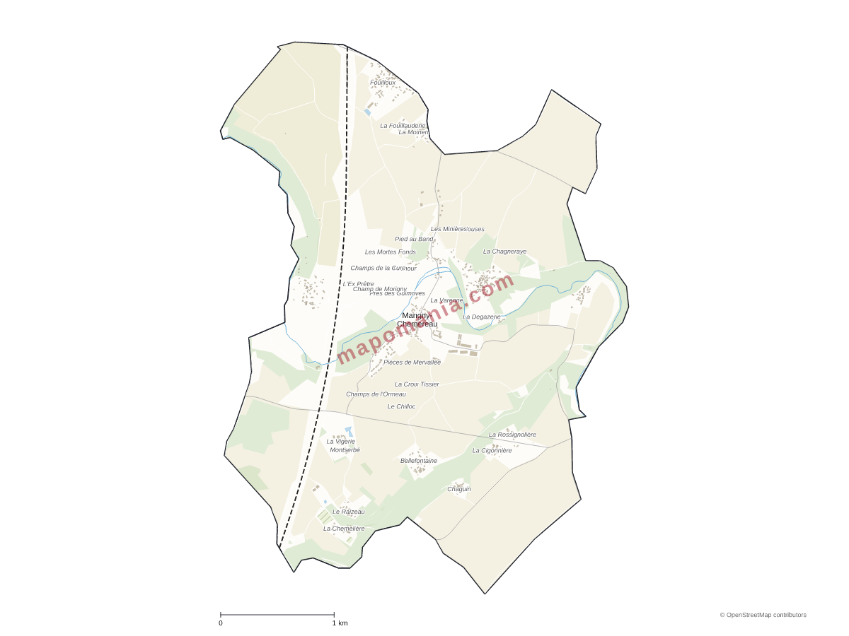 Carte de Marigny-Chemereau à personnaliser