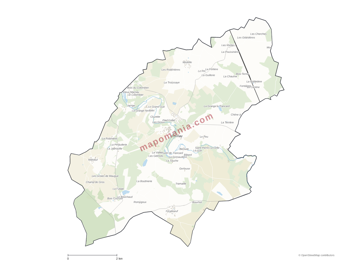 Carte de Marnay à personnaliser