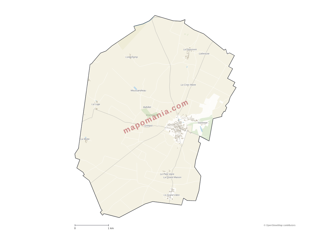 Carte de Martaizé à personnaliser