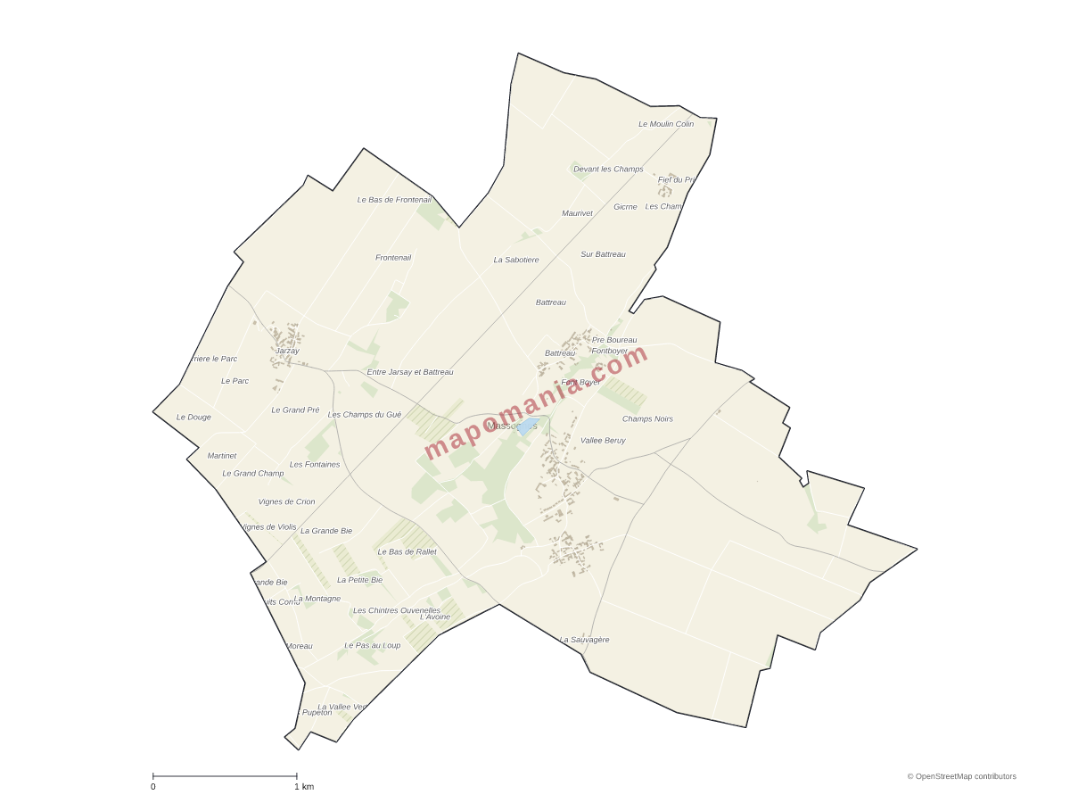 Carte de Massognes à personnaliser