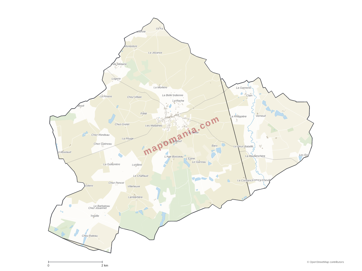 Carte de Mauprévoir à personnaliser