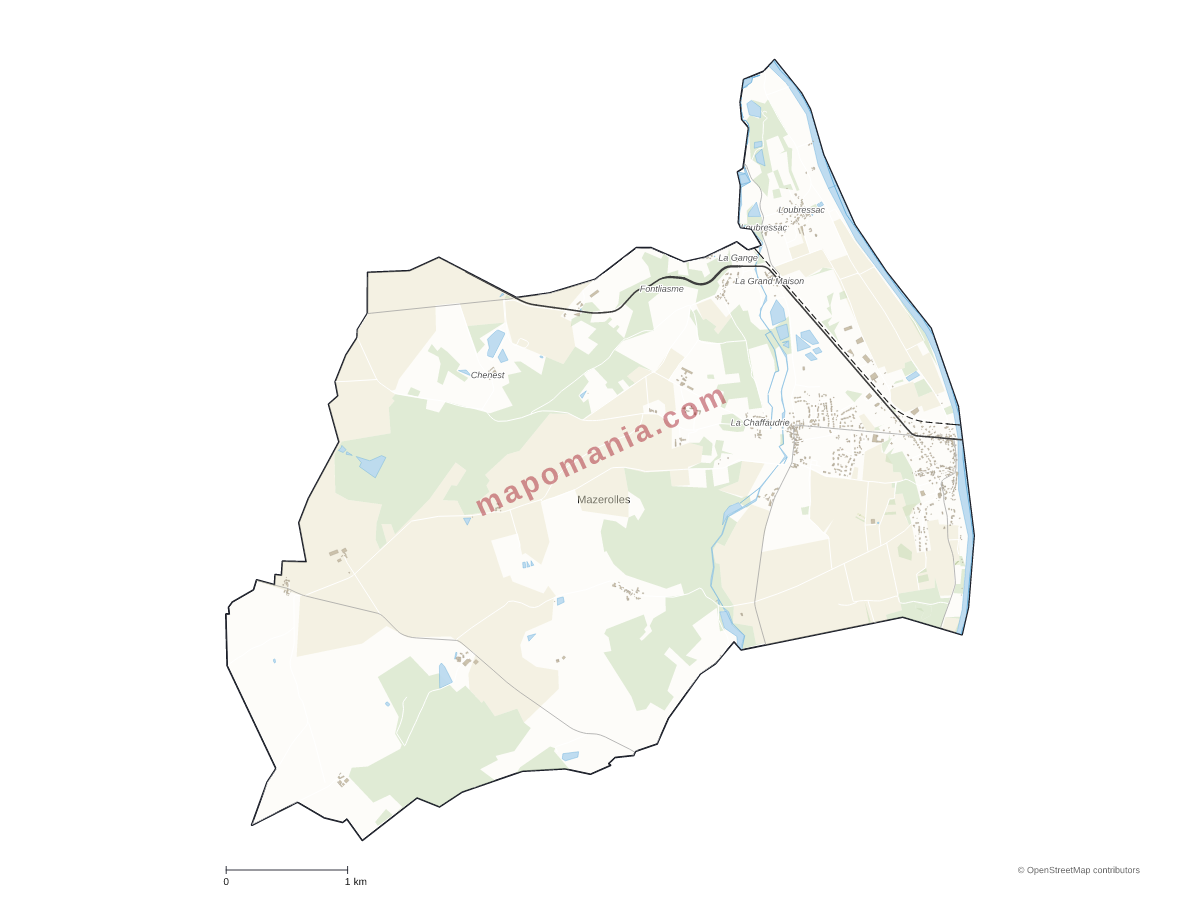 Carte de Mazerolles à personnaliser