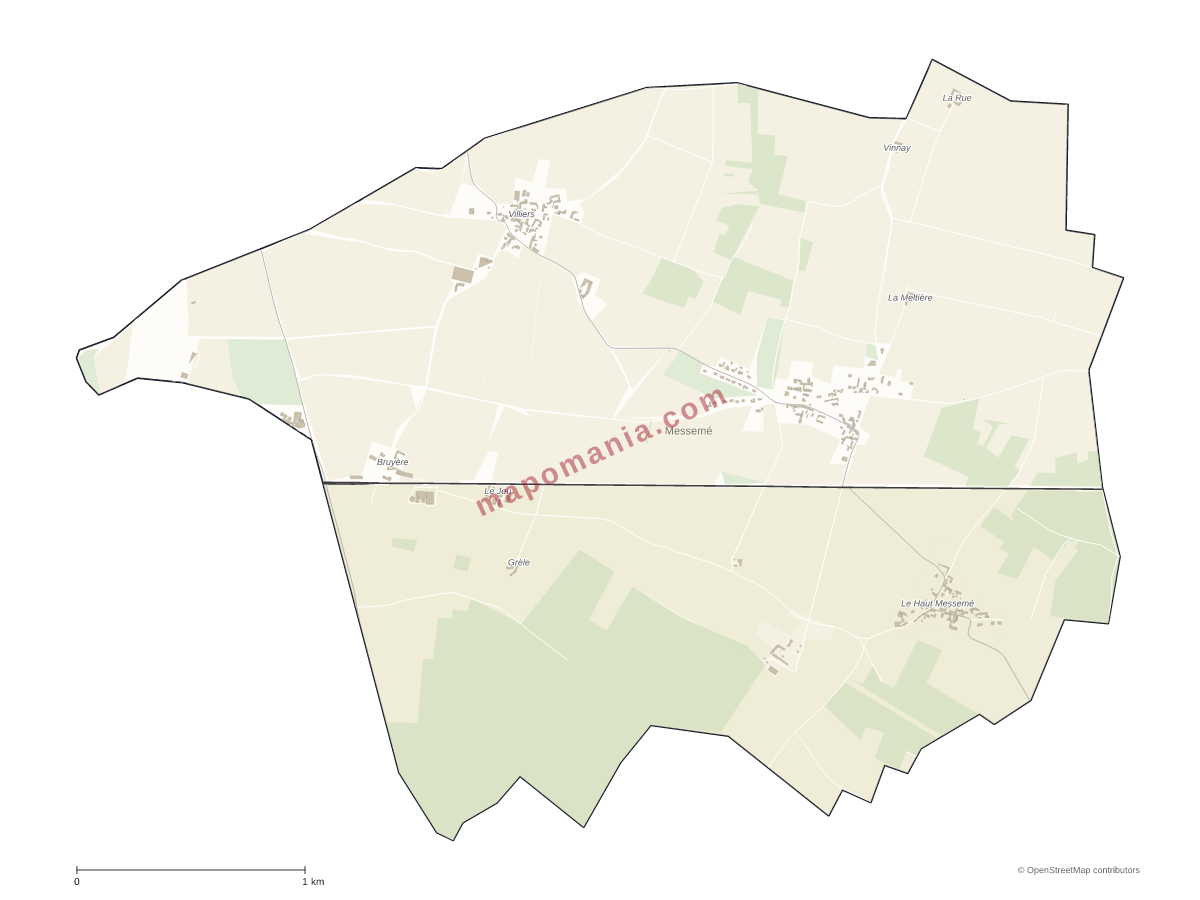 Carte de Messemé à personnaliser