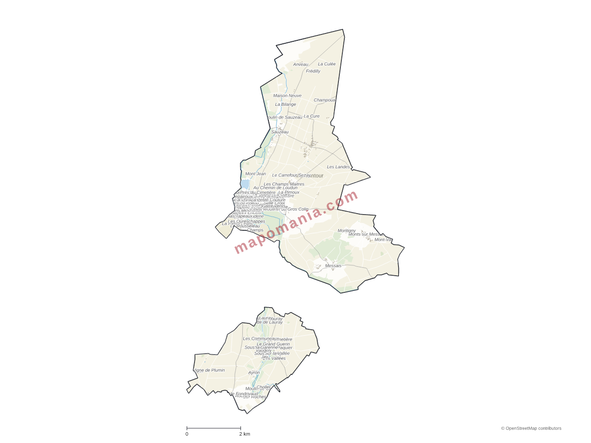 Carte de Moncontour à personnaliser