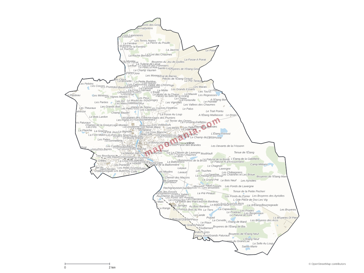 Carte de Montmorillon à personnaliser