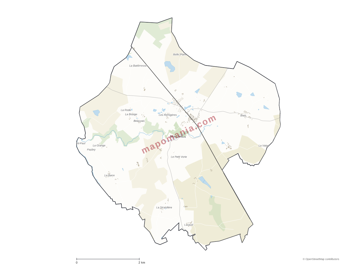 Carte de Moulismes à personnaliser