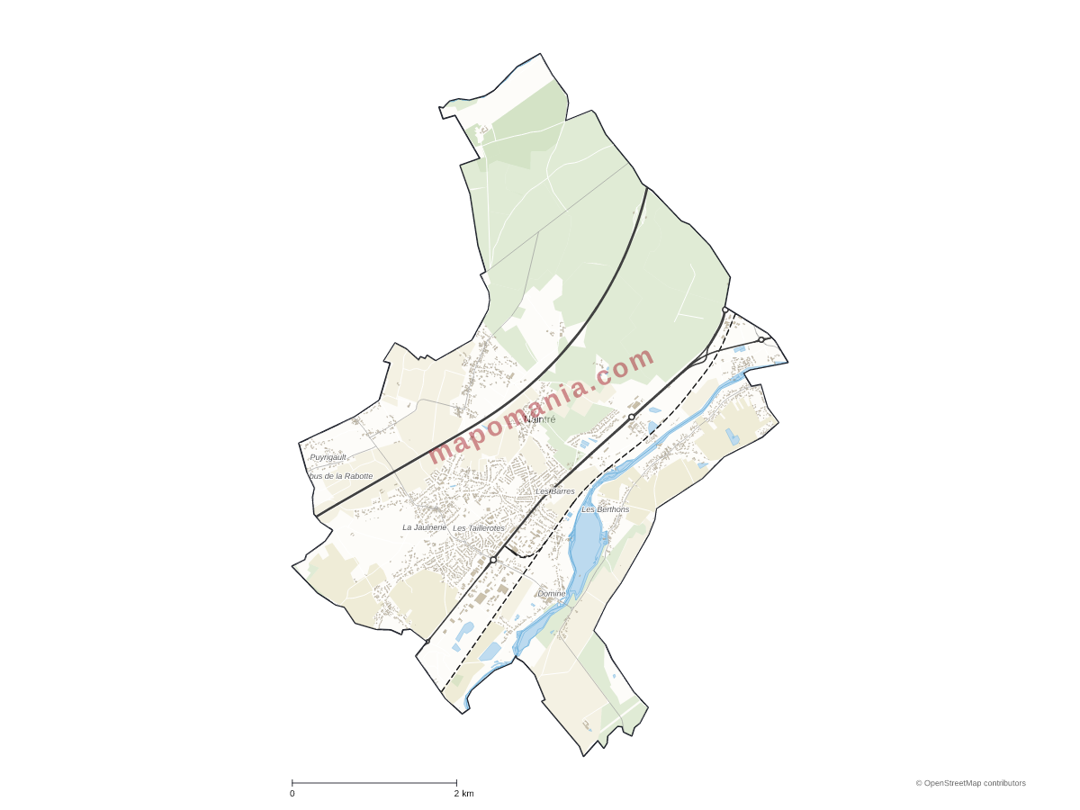 Carte de Naintré à personnaliser