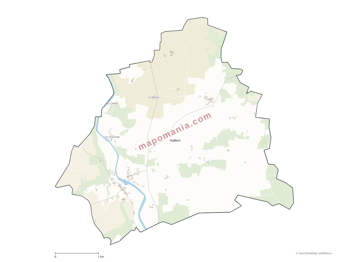 Carte de Nalliers à personnaliser