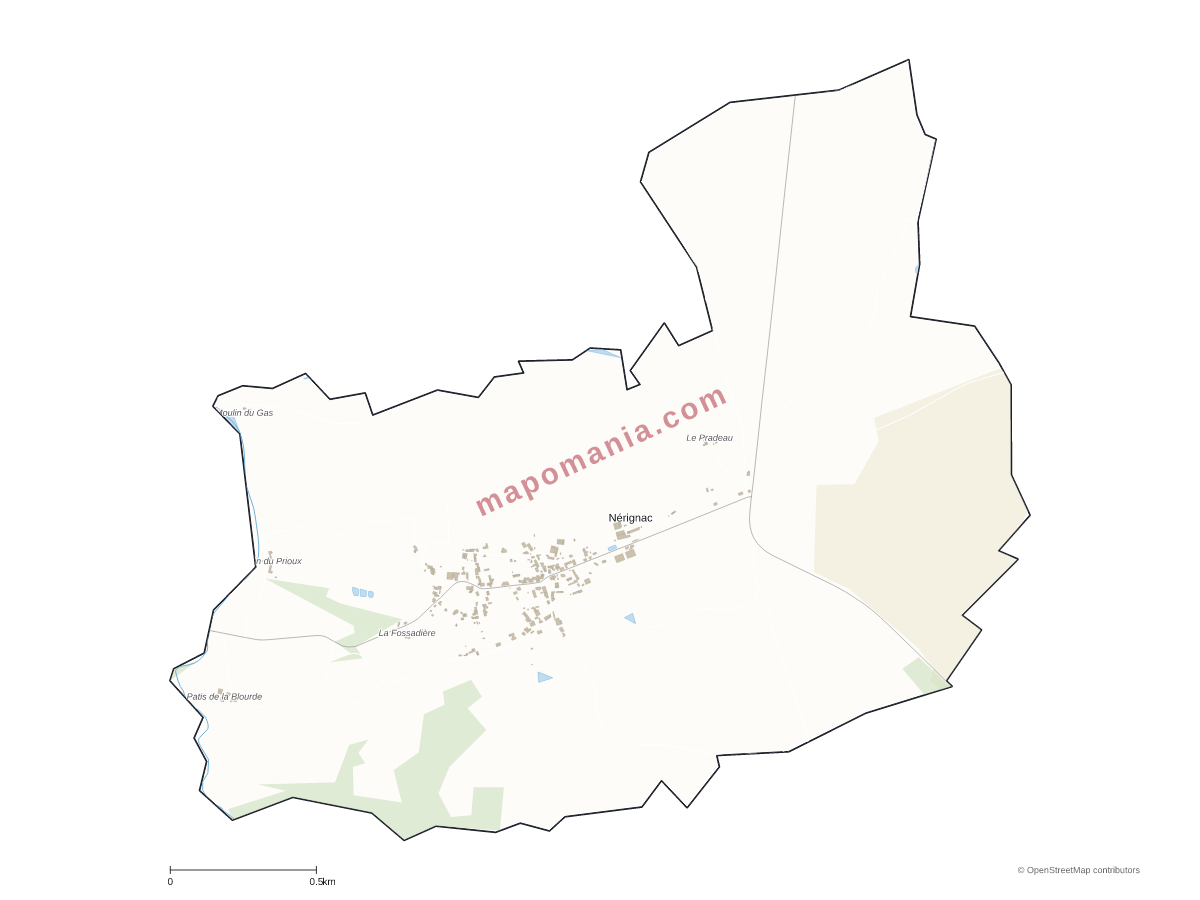 Carte de Nérignac à personnaliser