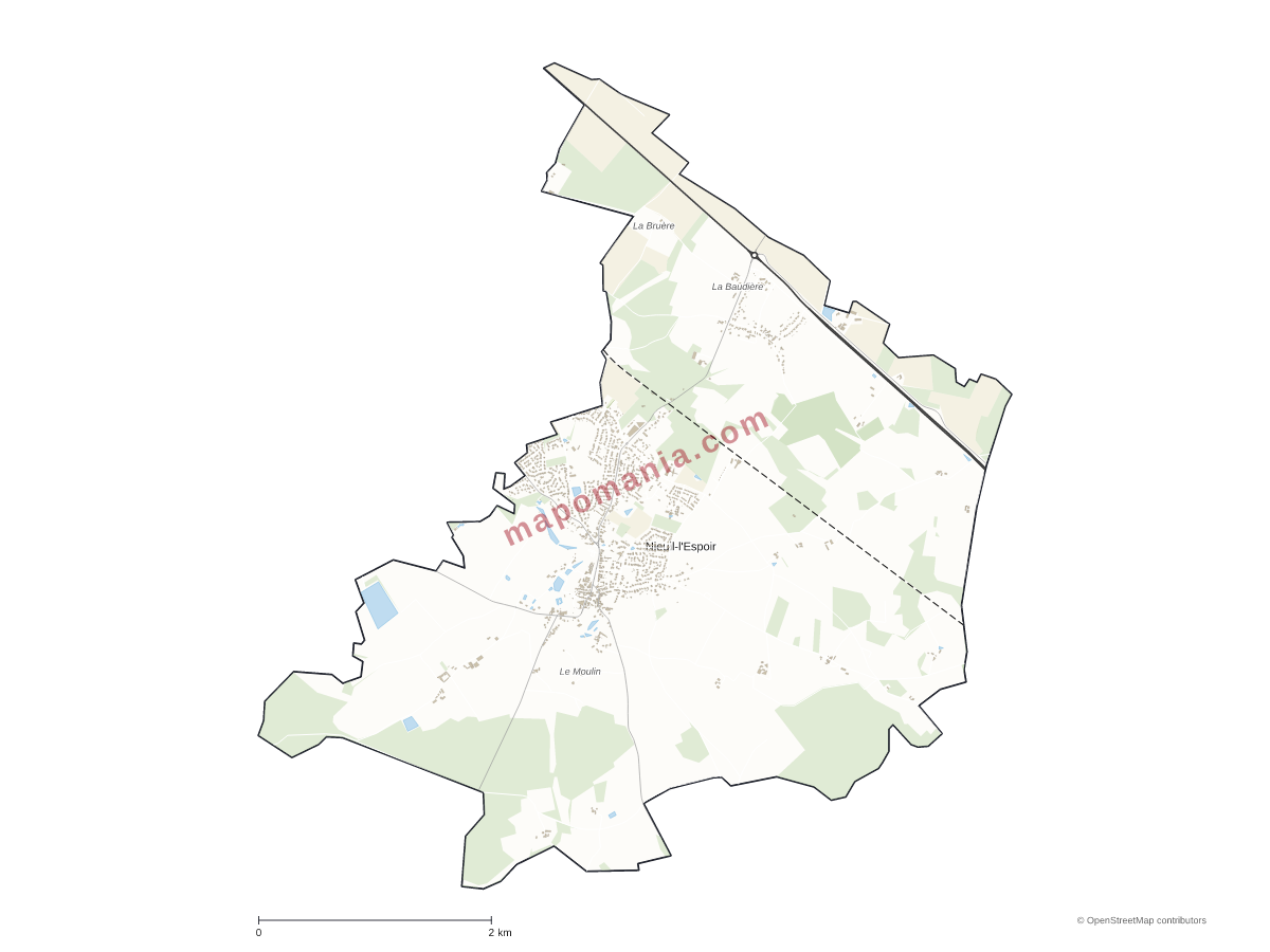 Carte de Nieuil-l'Espoir à personnaliser