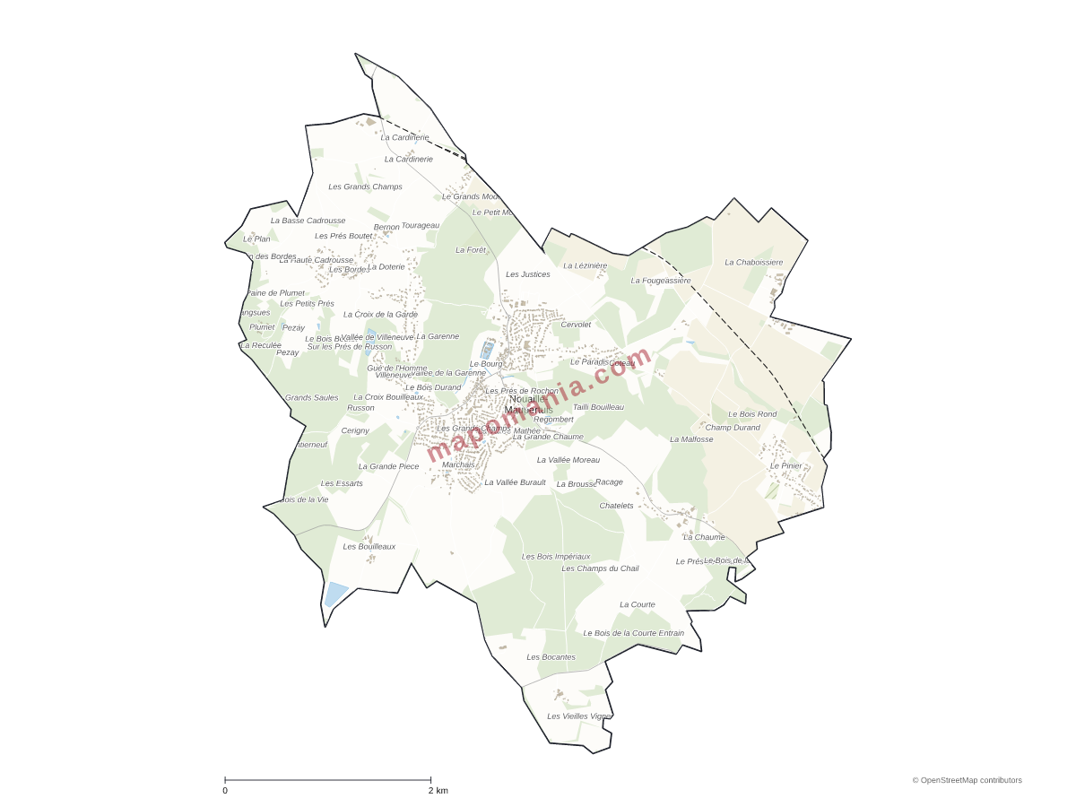 Carte de Nouaillé-Maupertuis à personnaliser