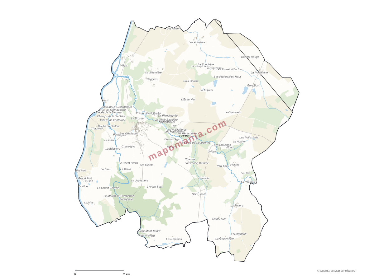 Carte de Persac à personnaliser