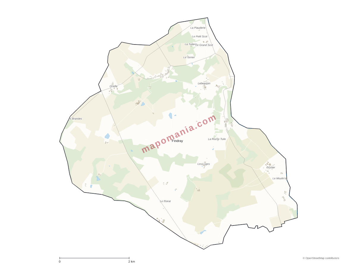 Carte de Pindray à personnaliser