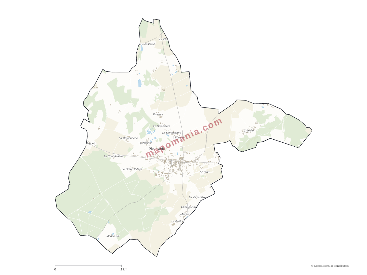 Carte de Pleumartin à personnaliser