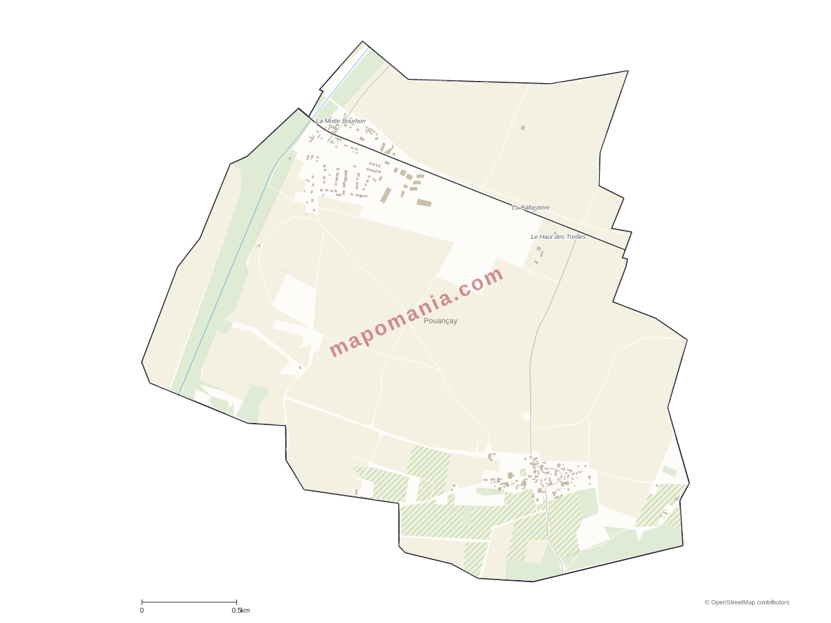 Carte de Pouançay à personnaliser