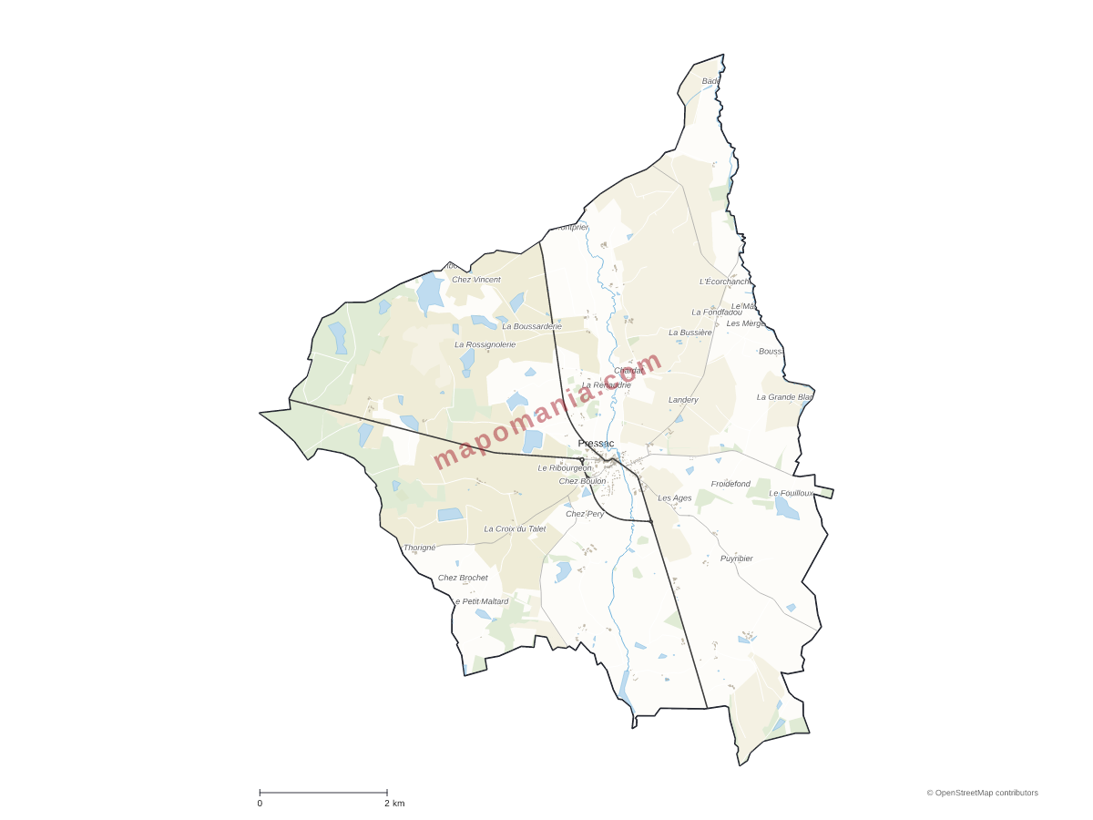 Carte de Pressac à personnaliser