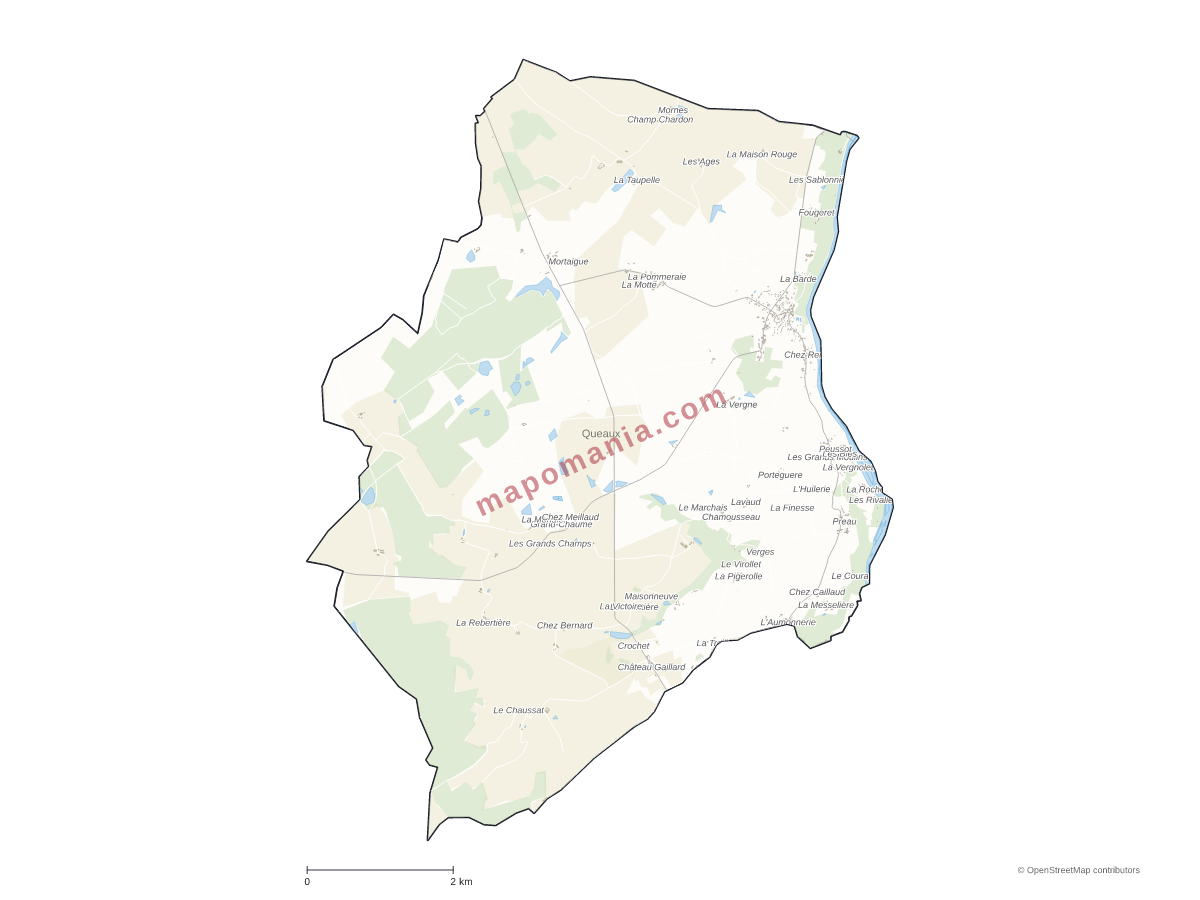 Carte de Queaux à personnaliser