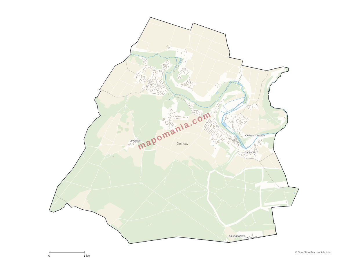 Carte de Quinçay à personnaliser