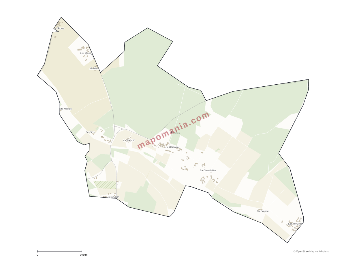 Carte de Raslay à personnaliser