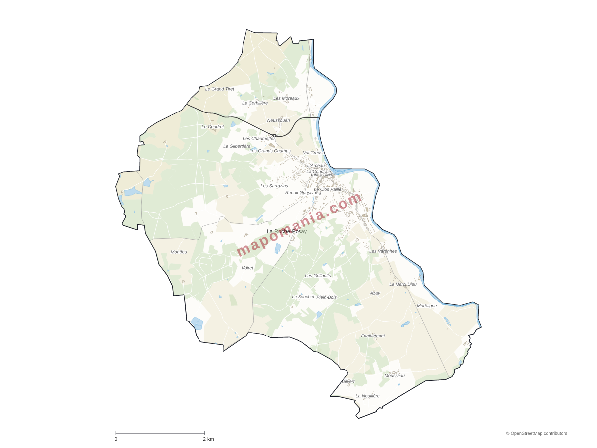 Carte de La Roche-Posay à personnaliser